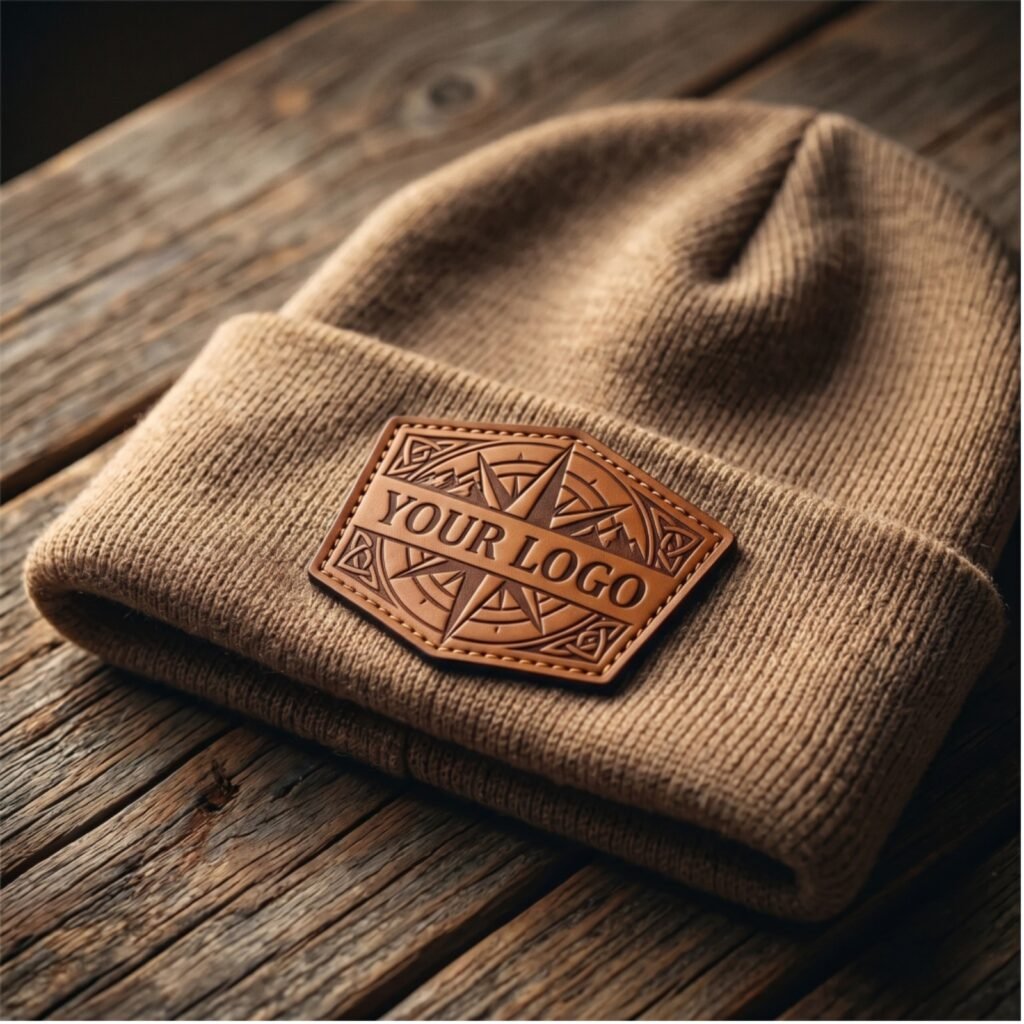 Premium custom leather patch hat with durable leather patch and professional embroidered finish