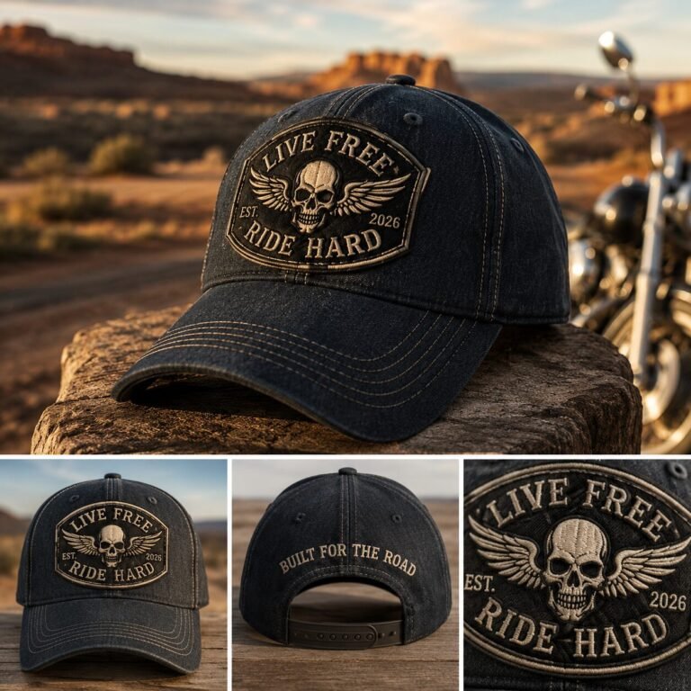Live Free Ride Hard Custom Embroidered Logo Hats